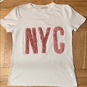 Zara Pearl NYC Short Sleeve Tee BNWOT - Size S